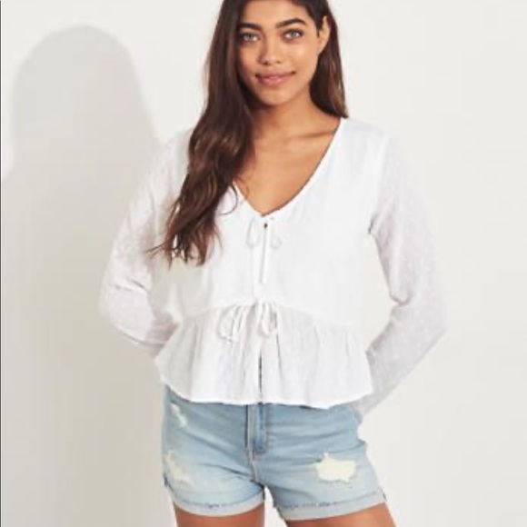 Hollister Tie-Front Peplum Top - Picture 2 of 5